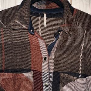 Free People Rare Flannel Duster, EUC, Sz M